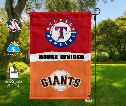 Rangers vs Giants House Divided Flag, MLB House Divided Flag