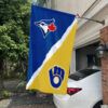Blue Jays vs Brewers House Divided Flag, MLB House Divided Flag
