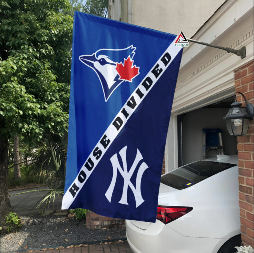 Blue Jays vs Yankees House Divided Flag, MLB House Divided Flag