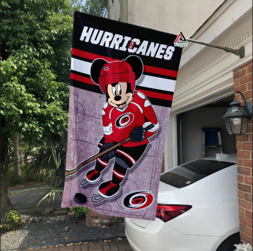 Carolina Hurricanes x Mickey Hockey Flag, Carolina Hurricanes Flag, NHL Premium Flag