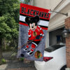 Chicago Blackhawks x Mickey Hockey Flag, Chicago Blackhawks Flag, NHL Premium Flag