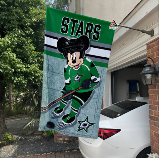 Dallas Stars x Mickey Hockey Flag, Dallas Stars Flag, NHL Premium Flag
