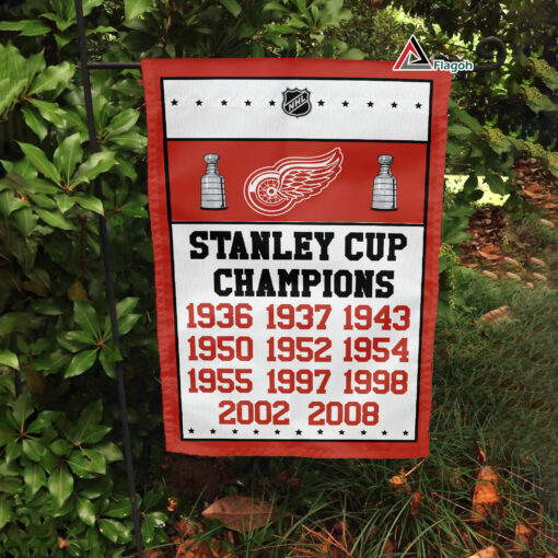 Detroit Red Wings Stanley Cup Champions Flag, Red Wings Stanley Cup Flag, NHL Premium Flag