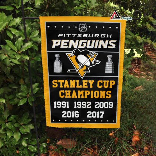 Pittsburgh Penguins Stanley Cup Champions Flag, Penguins Stanley Cup Flag, NHL Premium Flag