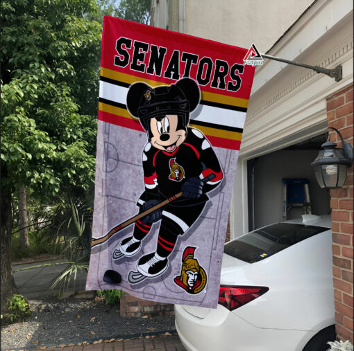 Ottawa Senators x Mickey Hockey Flag, Ottawa Senators Flag, NHL Premium Flag