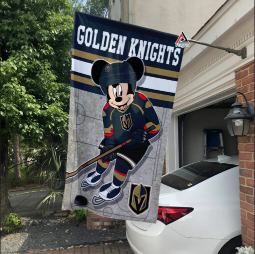 Vegas Golden Knights x Mickey Hockey Flag, Vegas Golden Knights Flag, NHL Premium Flag