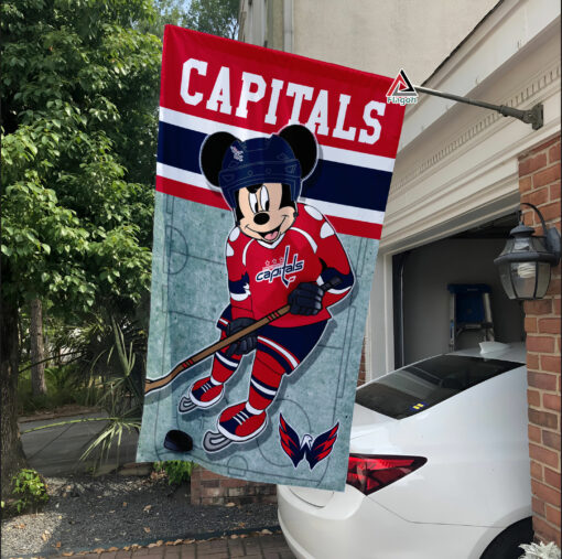 Washington Capitals x Mickey Hockey Flag, Washington Capitals Flag, NHL Premium Flag