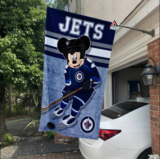 Winnipeg Jets x Mickey Hockey Flag, Winnipeg Jets Flag, NHL Premium Flag