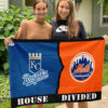 Royals vs Mets House Divided Flag, MLB House Divided Flag
