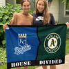 Royals vs Athletics House Divided Flag, MLB House Divided Flag