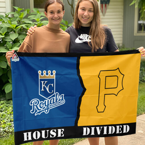 Royals vs Pirates House Divided Flag, MLB House Divided Flag