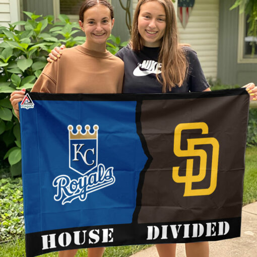 Royals vs Padres House Divided Flag, MLB House Divided Flag