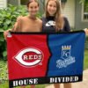Reds vs Royals House Divided Flag, MLB House Divided Flag