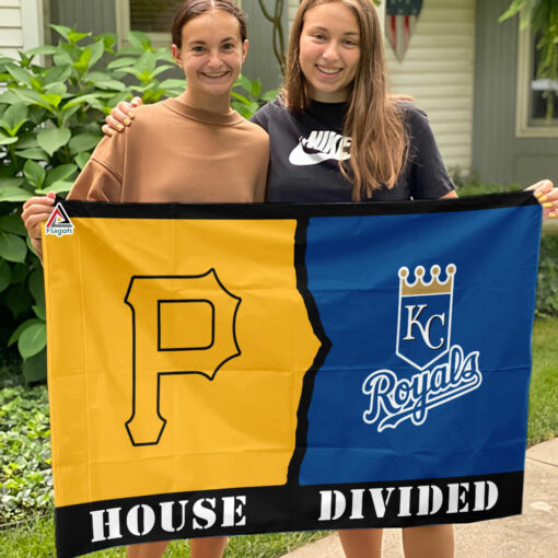 Pirates vs Royals House Divided Flag, MLB House Divided Flag