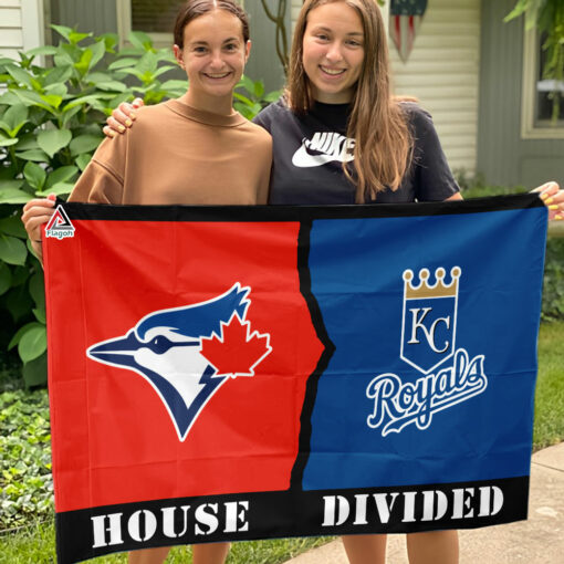 Jays vs Royals House Divided Flag, MLB House Divided Flag