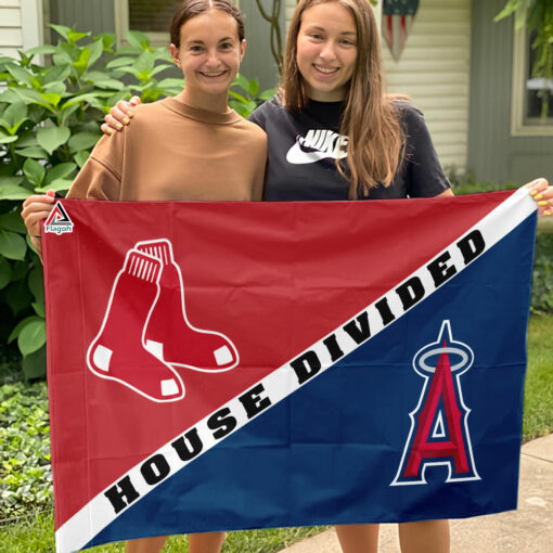 Red Sox vs Angels House Divided Flag, MLB House Divided Flag