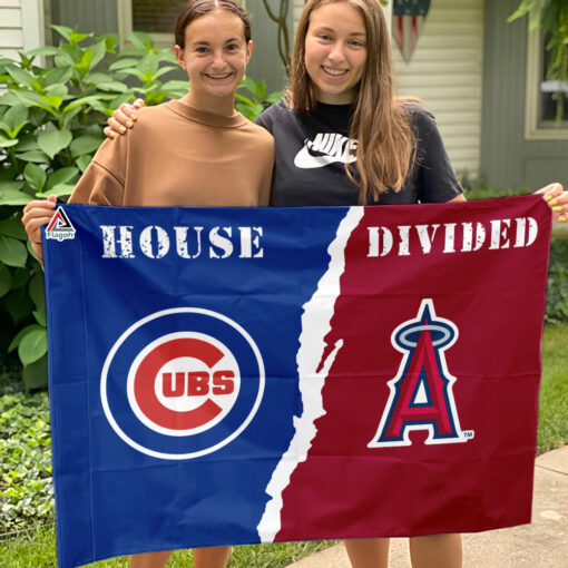 Cubs vs Angels House Divided Flag, MLB House Divided Flag