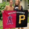 Angels vs Pirates House Divided Flag, MLB House Divided Flag