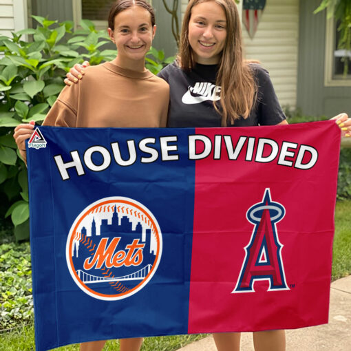 Mets vs Angels House Divided Flag, MLB House Divided Flag