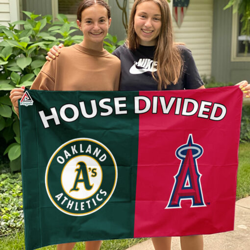 Athletics vs Angels House Divided Flag, MLB House Divided Flag