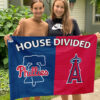 Phillies vs Angels House Divided Flag, MLB House Divided Flag