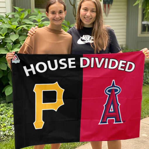 Pirates vs Angels House Divided Flag, MLB House Divided Flag