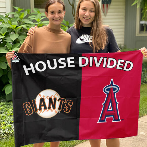 Giants vs Angels House Divided Flag, MLB House Divided Flag