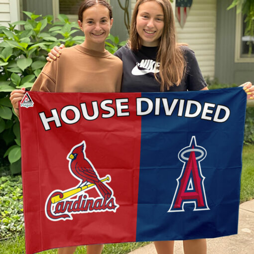 Cardinals vs Angels House Divided Flag, MLB House Divided Flag
