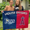 Rays vs Angels House Divided Flag, MLB House Divided Flag