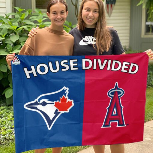 Blue Jays vs Angels House Divided Flag, MLB House Divided Flag