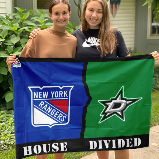 Rangers vs Stars House Divided Flag, NHL House Divided Flag