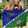 Blues vs Stars House Divided Flag, NHL House Divided Flag