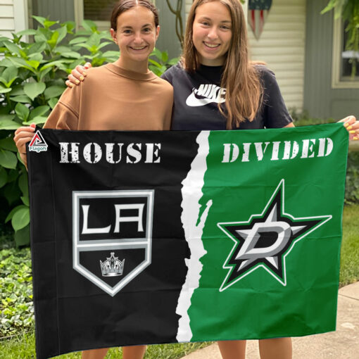 Kings vs Stars House Divided Flag, NHL House Divided Flag