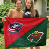 Blue Jackets vs Wild House Divided Flag, NHL House Divided Flag