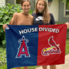 Angels vs Cardinals House Divided Flag, MLB House Divided Flag
