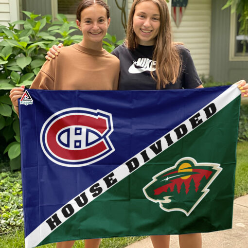 Canadiens vs Wild House Divided Flag, NHL House Divided Flag