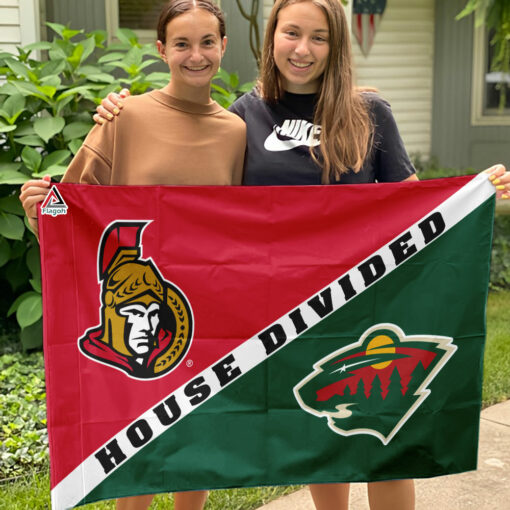 Senators vs Wild House Divided Flag, NHL House Divided Flag