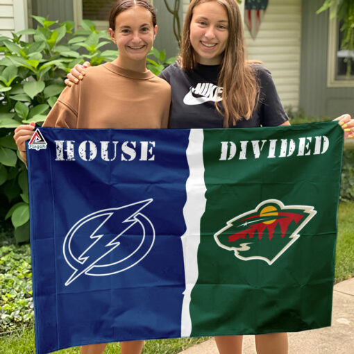 Lightning vs Wild House Divided Flag, NHL House Divided Flag