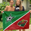 Stars vs Wild House Divided Flag, NHL House Divided Flag