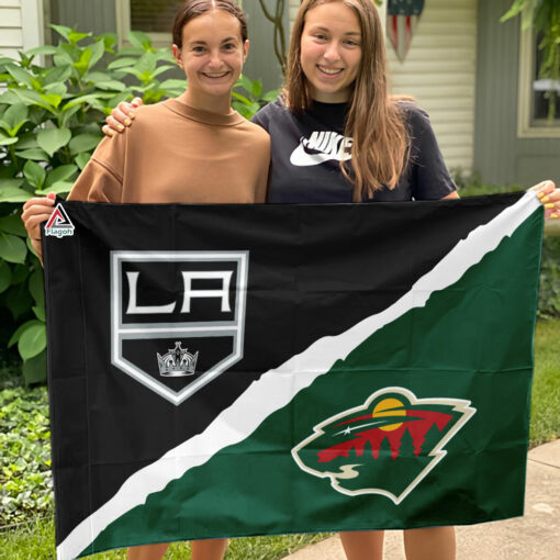 Kings vs Wild House Divided Flag, NHL House Divided Flag