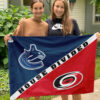 Canucks vs Hurricanes House Divided Flag, NHL House Divided Flag