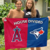 Angels vs Blue Jays House Divided Flag, MLB House Divided Flag