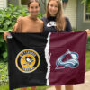 Penguins vs Avalanche House Divided Flag, NHL House Divided Flag