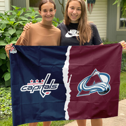 Capitals vs Avalanche House Divided Flag, NHL House Divided Flag