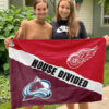 Red Wings vs Avalanche House Divided Flag, NHL House Divided Flag