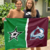 Stars vs Avalanche House Divided Flag, NHL House Divided Flag