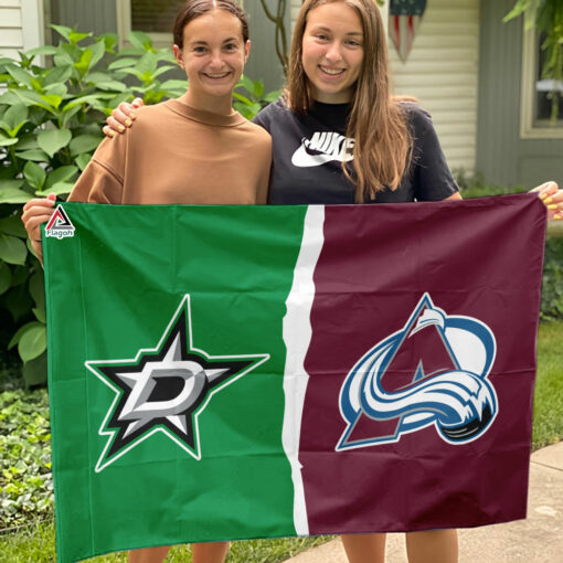 Stars vs Avalanche House Divided Flag, NHL House Divided Flag