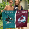 Sharks vs Avalanche House Divided Flag, NHL House Divided Flag