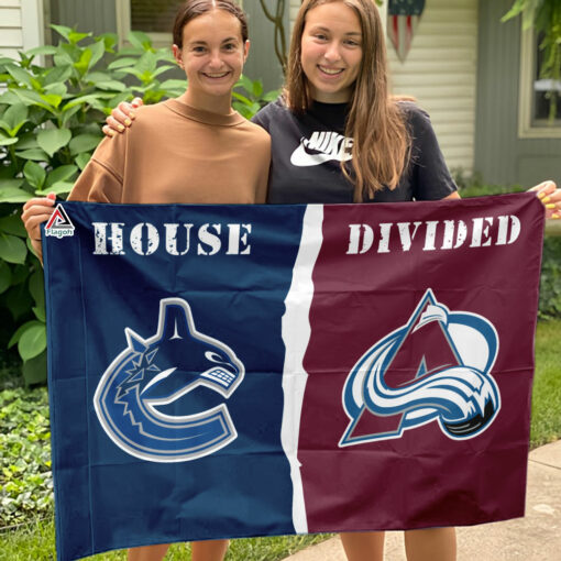 Canucks vs Avalanche House Divided Flag, NHL House Divided Flag