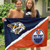 Predators vs Oilers House Divided Flag, NHL House Divided Flag